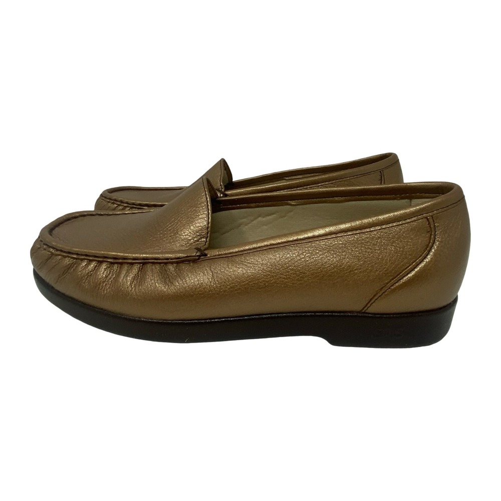 SAS Tripad Comfort Womens 9.5 WW Loafers Bronze Metallic Leather Slip On Shoes